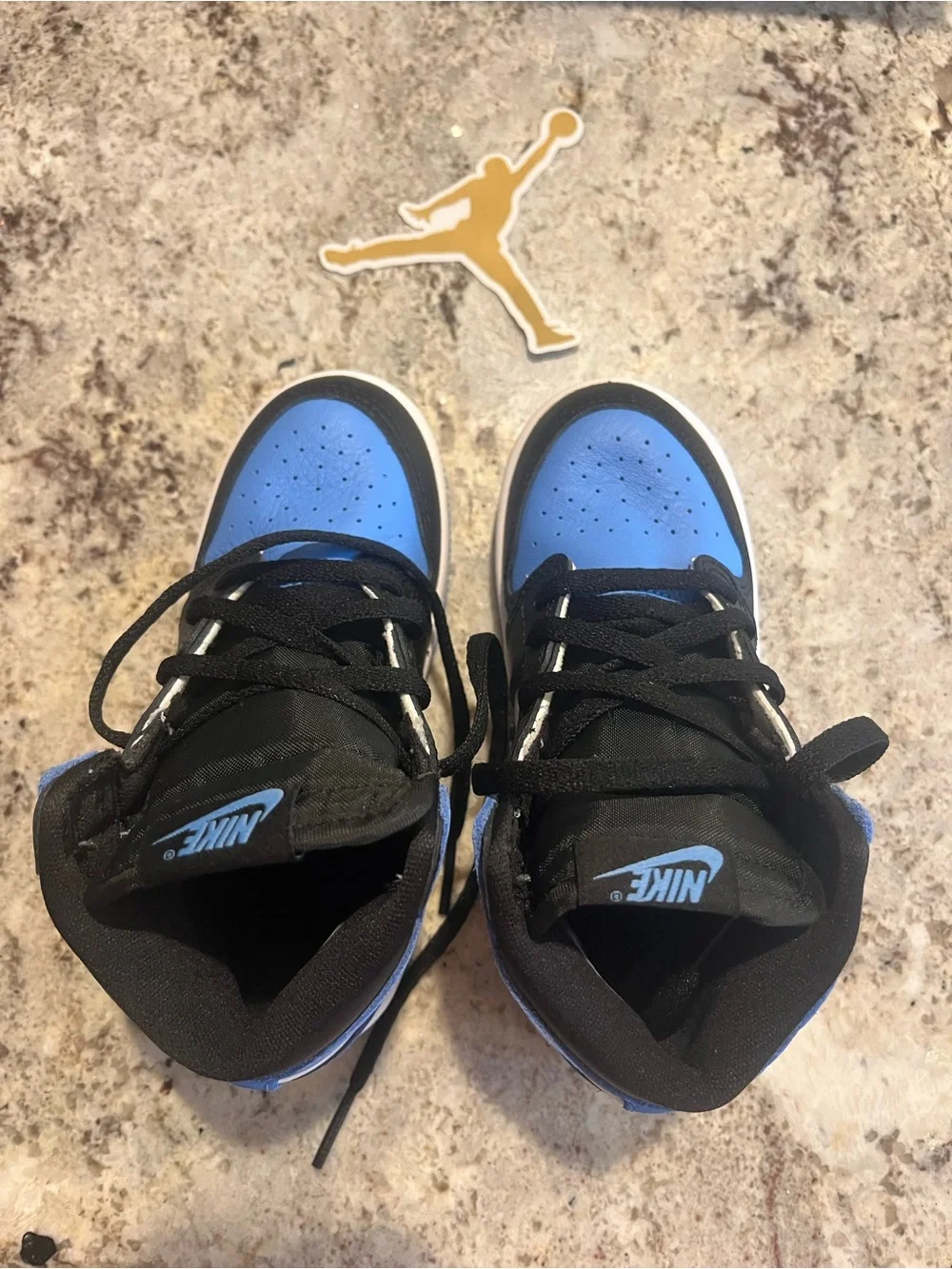 Nike Kids High-Top Sneakers in University Blue/Black/White